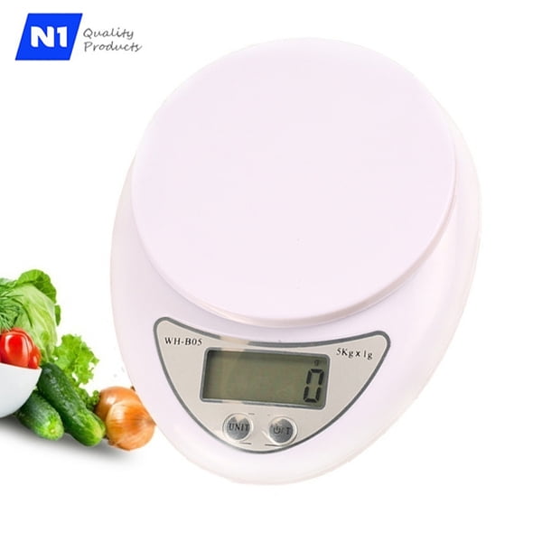 Digital Kitchen Scale, Multifunction Food Scale, Diet Food Compact Kitchen Scale Measures in Grams and Ounces 5KG / 11 LB - New